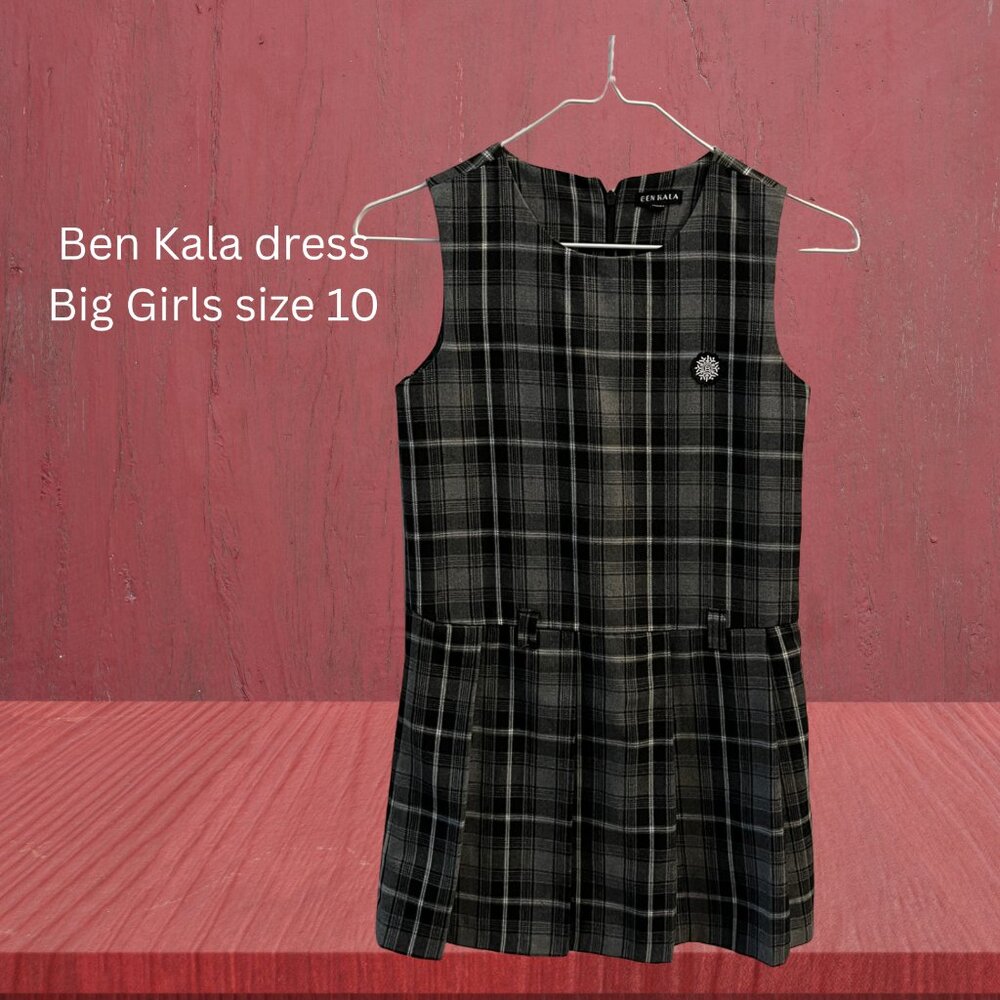 🖤 Ben Kala Plaid Pleated Dress – Girls 10/140 🖤
